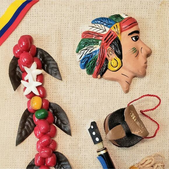 Colombia Souvenir Artisan Hand Crafted Distressed Wall Hanging Key Holder - Picture 5 of 7